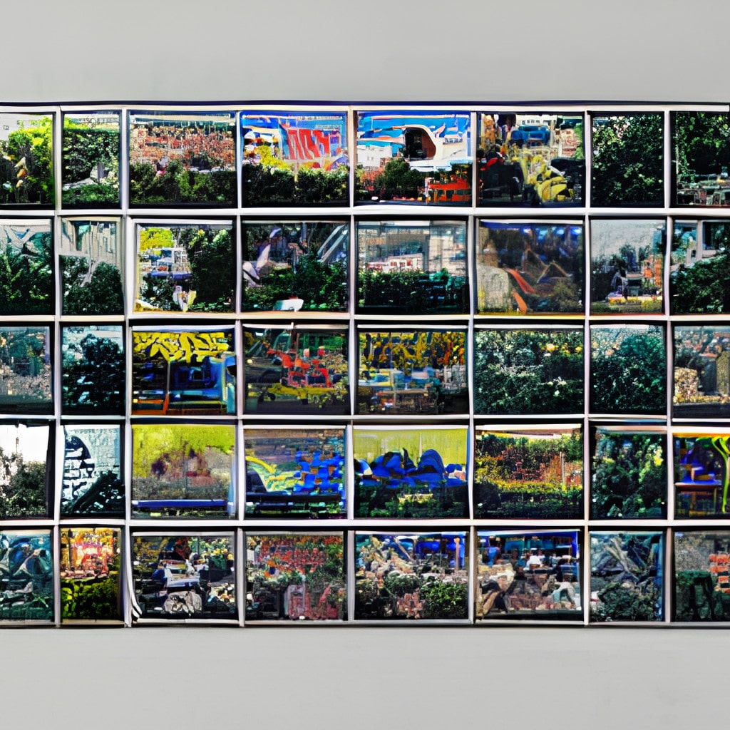 wall full of synthetic images